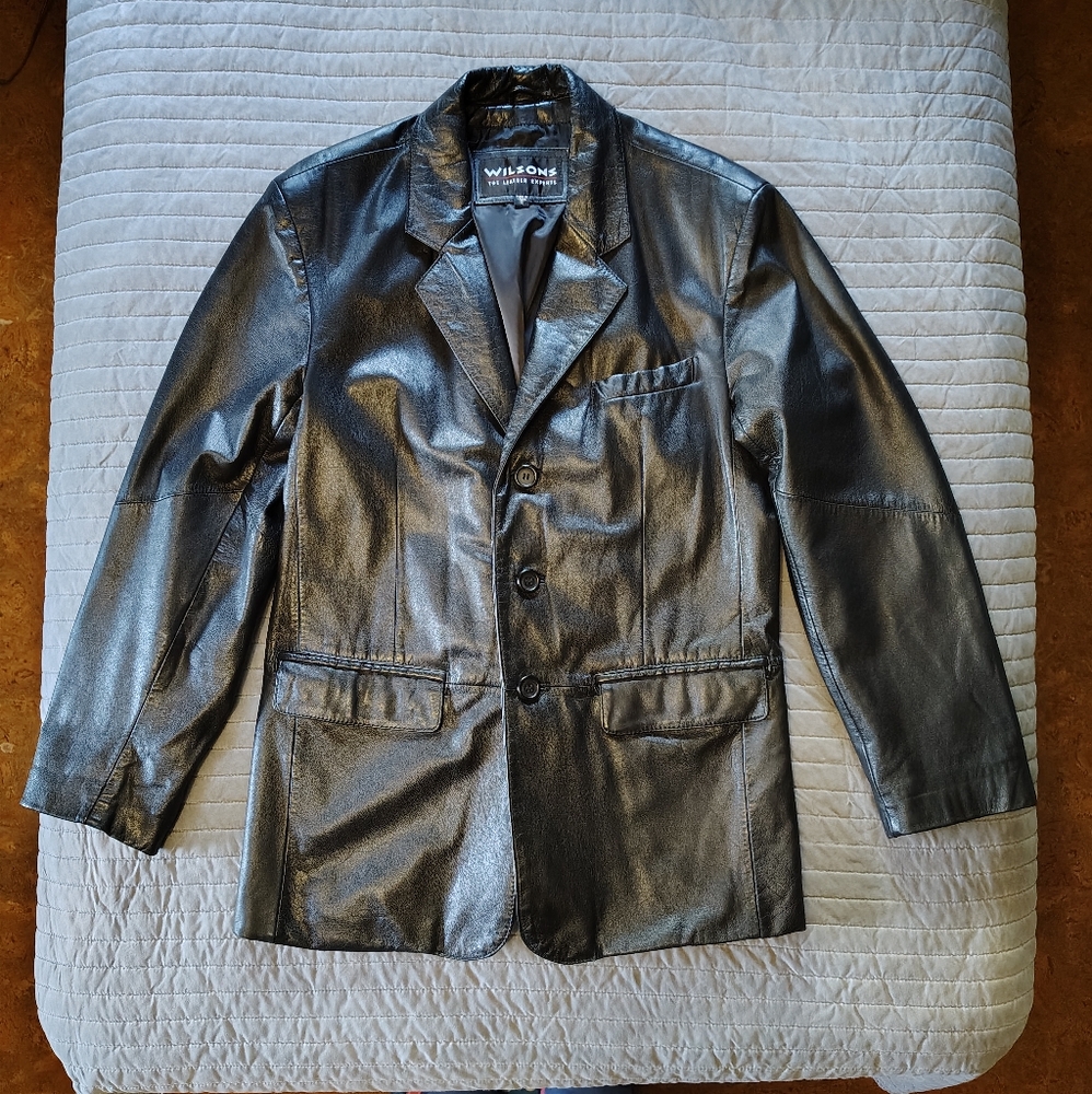 90s Wilson's Leather Blazer Sz Small Fits M/L